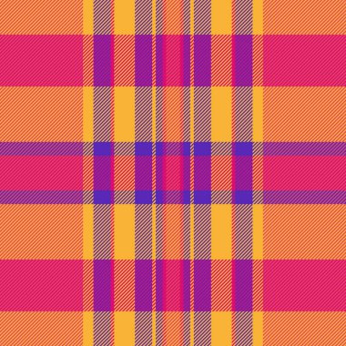 Canlanma kontrol kumaşı, tören arka planı, tekstil dikişsiz. Kehribar ve kırmızı renk paletinde yaş dokusu vektör deseni ekoseli.