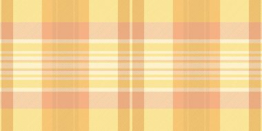 Katman desenli ekose arka plan, minimalist kontrol vektör tekstili. Turuncu ve sarı renk paletinde dikeni olmayan tartan kumaş dokusunu tazele.