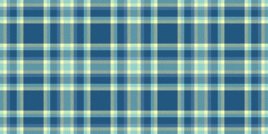 Yatak dokusu kalıbı arka plan, doğrusal kumaş kontrolü vektörü. Cyan ve limon rengi paletlerle örtülü ekosesiz kumaş..