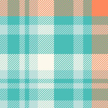 Kusursuz deniz mavisi, mercan ve krem rengi ekose desenli. Tekstil tasarımı, kumaş baskıları, web sitesi arkaplanı veya yapıştırma kitabı projeleri için mükemmel.