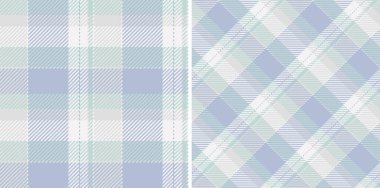 Zarif pastel ekose desenler yumuşak mavi ve nane yeşili. Tekstil tasarımı, moda, ev dekorasyonu veya koleksiyon kitabı projeleri için mükemmel.