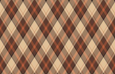 Argyle geometrik eşkenar dörtgenin kusursuz deseni. Harlequin duvar kağıdı tasarımını kontrol et. Web geçmişi için klasik elmas şekilli tekstil malzemesi, baskı kumaşı, kazak, ambalaj kağıdı, hediye kartı, davetiye.