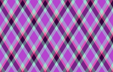 Argyle geometrik eşkenar dörtgenin kusursuz deseni. Harlequin duvar kağıdı tasarımını kontrol et. Web geçmişi için klasik elmas şekilli tekstil malzemesi, baskı kumaşı, kazak, ambalaj kağıdı, hediye kartı, davetiye.