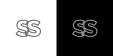 S ve S harfleri, SS logo tasarım şablonu. Şirket kimliği için asgari monogram tabanlı logotype.