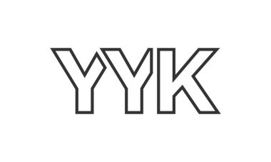 YYK logo tasarım şablonu güçlü ve modern kalın metinlerle. Basit ve minimal tipografi içeren ilk tabanlı vektör logosu. Moda şirket kimliği.