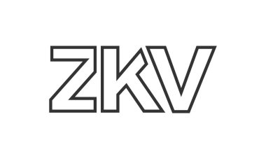 ZKV logo tasarım şablonu güçlü ve modern kalın metin ile. Basit ve minimal tipografi içeren ilk tabanlı vektör logosu. Moda şirket kimliği.
