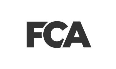 FCA logo tasarım şablonu güçlü ve modern kalın metinlerle. Basit ve minimal tipografi içeren ilk tabanlı vektör logosu. Moda şirket kimliği.