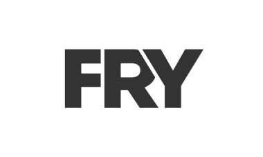 Güçlü ve modern kalın metinli FRY logo tasarım şablonu. Basit ve minimal tipografi içeren ilk tabanlı vektör logosu. Moda şirket kimliği.