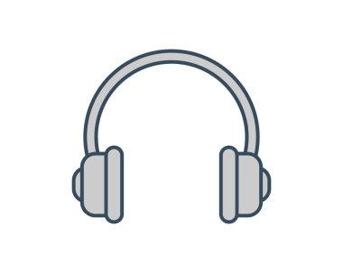 Kulaklıkların basit, temiz vektör çizimi. Web siteleri, uygulamalar ve müzik ikonu gerektiren sunumlar için mükemmel. Modern arayüzler ve markalaşma için uygun stil tasarımı.