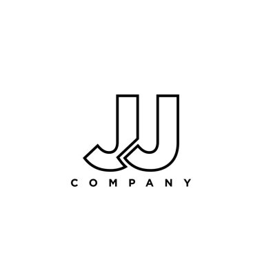 Son moda J ve J harfi, JJ logo tasarım şablonu. Şirket kimliği için asgari monogram tabanlı logotype.