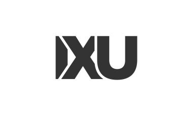 IXU logo tasarım şablonu güçlü ve modern kalın metinlerle. Basit ve minimal tipografi içeren ilk tabanlı vektör logosu. Moda şirket kimliği.