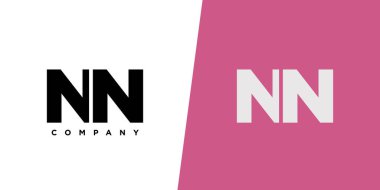 N ve N harfi, NN logo tasarım şablonu. İlk tabanlı asgari monogram logosu.