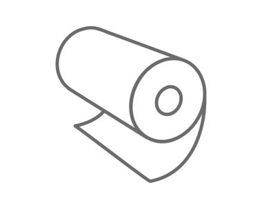 Basit bir kağıt rulosu çizimi. Kağıt ürünleri, imalat veya geri dönüşüm ile ilgili web siteleri, ambalaj veya eğitim materyalleri için mükemmel.