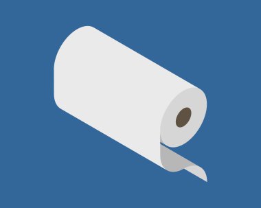 Tekstil rulo vektör simgesi. Kağıt tüp illüstrasyon tasarımı mutfak havlusu, halı, kaydırma ne adam ya da kumaş.