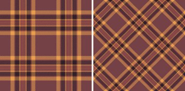 Zengin kestane rengi ve altın renginde iki kusursuz sonbahar ekose deseni. Fallthemed tasarımlar, tekstil, web siteleri veya ambalaj için mükemmel.