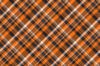 Tişört kontrolü vektör ekoseli, golf desenli kumaş ekose. Tekstil arkaplan dokusu turuncu ve koyu renk paletinde pürüzsüz.
