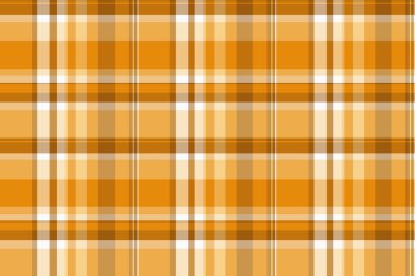 Gösterişli ekose desenli arka plan, krallık tekstil dikişsiz tartan. Pijama vektörü dokuyu turuncu ve kehribar rengi paletinde kontrol et.