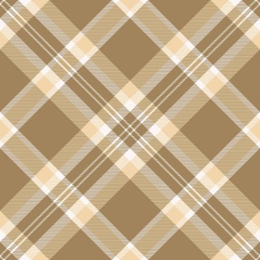 Canlı bir arka plan vektörü, kusursuz bir kumaş dokusu. Folklor ekose kumaş tekstil kontrolü kehribar ve açık renk.