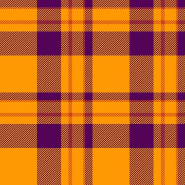 70 'lerin arkaplan dokusu kumaşı, olay tartan kontrol deseni. Serene tekstil vektörü parlak ve mor renk paletinde ekosesiz.