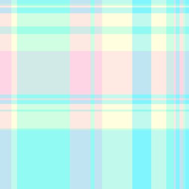 Boyutsal vektör kontrol dokusu, pamuk dikişsiz tartan deseni. Açık arkaplan tekstil kumaş ekoseli ışık ve gök mavisi renk paleti.
