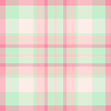 Tekstil dokusu vektörü, seksi ekoseli kumaş. Karnaval arkaplan deseni açık ve kırmızı renk paletinde pürüzsüz.