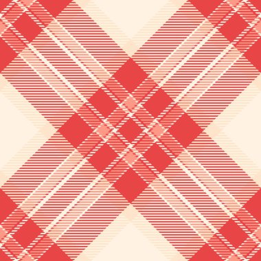 Warp kontrolü ekose arka plan, İspanyol kumaşı kusursuz vektör. Olgun tekstil desenli tartan kırmızı ve eski dantel renk paleti.