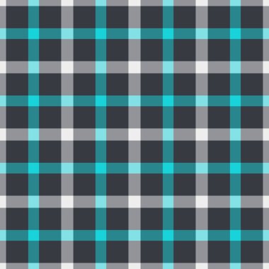 Vibrant teal and gray plaid pattern.  Modern geometric textile design, ideal for website backgrounds, fashion prints, or packaging. Seamless repeat texture offers versatile usage. clipart