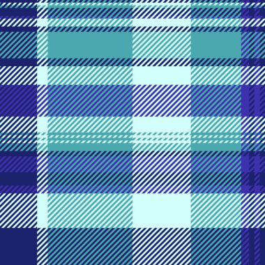 Lüks dikişsiz arka plan vektörü, ekose kumaş. Cyan ve açık renk paletindeki dokuyu kontrol eder.