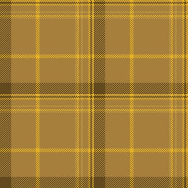 Kavramsal ekose vektör tartan, eğri büğrü kumaş dokusu. Kehribar renk paletinde teamsiz tekstil arkaplan deseni.