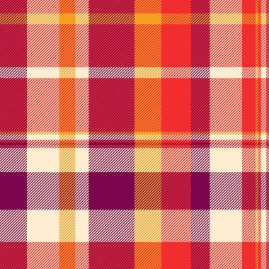 Sıcak kırmızı, turuncu ve krem tonlarında canlı sonbahar ekose desenli. Tekstil tasarımları, sahte temalı projeler ya da çalışmalarına biraz kırsal cazibe katmak için mükemmel..