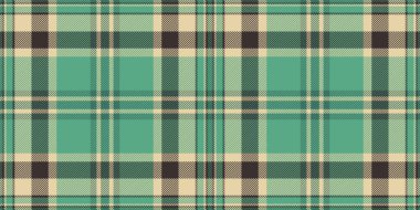 Tekstil tartını giyin, ekose örgü yapın. Nane ve açık renk paletinde kumaş dikişsiz doku vektörünü yazdır.
