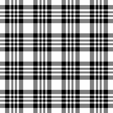 Klasik siyah, beyaz ve gri ekose desenli. Tekstil tasarımı, web sitesi geçmişi veya moda projeleri için kusursuz doku ideali.