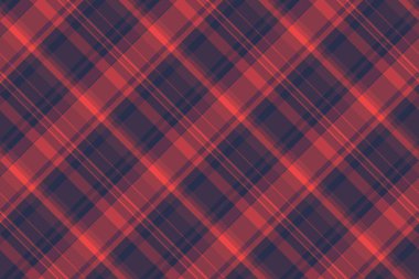 Sevimli ekose desenli kumaş, dekor kontrolü dokusu. Saf tartan tekstil vektörü kırmızı ve koyu renk paletinde pürüzsüz.