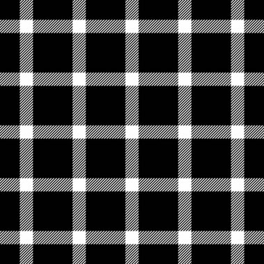 Kumaş dokusunu kontrol et. Tazılar kusursuz tartan deseni. Fransa ekose tekstil vektörü arka planı siyah ve beyaz renk paleti.