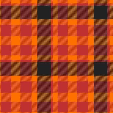 Atkı dokusu kontrolü, genç vektör kumaş örneği. Temelde kırmızı ve parlak renk paletinde dikdörtgen kumaş ekoseli..