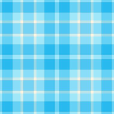 Tekrarlanan kusursuz kumaş deseni, nazik vektör ekoseli arka plan. Cyan ve açık renk paletinde küçük doku tekstil tartan denetimi.