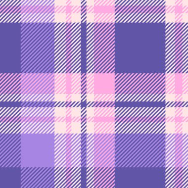 Düğün dokusu tartan, dumanlı gül desenli dikişsiz. Çivit ve sisli gül rengi paletinde tekstil ekose arka plan vektörü tekrarlanıyor.