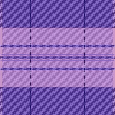 Koleksiyon tekstil kumaş ekose, panço tartan arkaplan kontrolü. Eflatun ve çivit renk paletinde kusursuz vektör deseni.