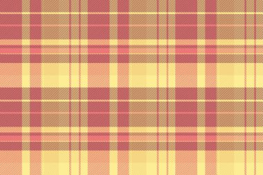 Dergi kontrolleri kusursuz doku, yoğun kumaş taşıyıcı tekstil. Kadın ekose arka plan desenli tartan kırmızı ve sarı renk paleti.