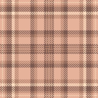 Kalıplı, ekoseli, yeniden canlandırılmış tartan kumaşı yerleştirin. Turuncu ve kırmızı renk paletinde sanatsal arka plan tekstil dokusu vektörü.