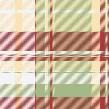Serin kumaş ekoseli, şenlikli, pürüzsüz kumaş kontrolü. Pastel ve açık renk paletinde halı arkaplan tekstil desenli tartan.
