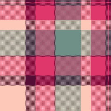 Renkli pastel ekose desenli pembe, leylak, deniz mavisi ve bej rengi. Tekstil tasarımları, moda, web siteleri ve koleksiyon kitabı projeleri için mükemmel.