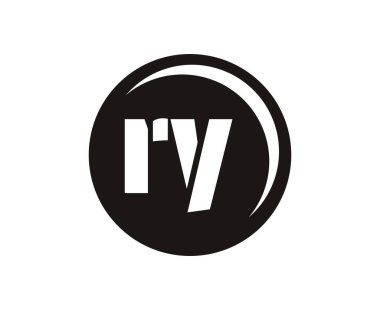 RY spor amblemi ya da takım logoti. Top dükkanı, spor şirketi, eğitim ve kulüp rozeti için ilk harf R ve Y kombinasyonlu top logosu..