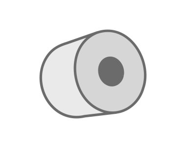 Sanayi, imalat veya ambalaj kavramları için mükemmel bir malzeme rulosunun basit bir çizimi. Web siteleri, bilgi grafikleri veya sunumlar için uygun temiz, minimalist biçim.