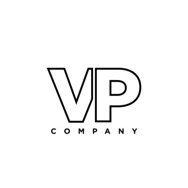 Son moda V ve P harfi, VP logo tasarım şablonu. Şirket kimliği için asgari monogram tabanlı logotype.