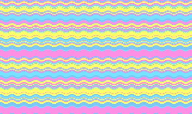 Canlı, pastel, dalgalı çizgili arka plan. Web siteleri, sunumlar, sosyal medya veya tekstil tasarımı için mükemmel. Her projeye biraz eğlence ve enerji katmak için ideal neşeli ve eğlenceli bir model..
