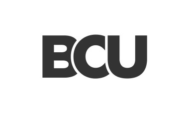 BCU logo tasarım şablonu güçlü ve modern kalın metinlerle. Basit ve minimal tipografi içeren ilk tabanlı vektör logosu. Moda şirket kimliği.