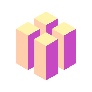 Pastel renkli blokların soyut izometrik çizimi. Büyümeyi, bağlantıyı ya da takım çalışmasını temsil eder. Modern, minimalist stil sunumlar, web siteleri veya sosyal medya için mükemmel.