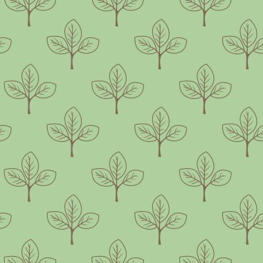 Yumuşak yeşil arka planda stilize edilmiş yaprakların zarif, pürüzsüz deseni. Tekstil baskıları, duvar kağıdı ya da ambalaj tasarımı için mükemmel. Doğa, büyüme ve sükuneti çağrıştırır..