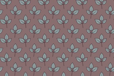 Leylak rengi arka planda biçimlendirilmiş yaprakların zarif, pürüzsüz deseni. Tekstil tasarımı, duvar kâğıdı, web sitesi arkaplanı ya da herhangi bir proje için mükemmel..